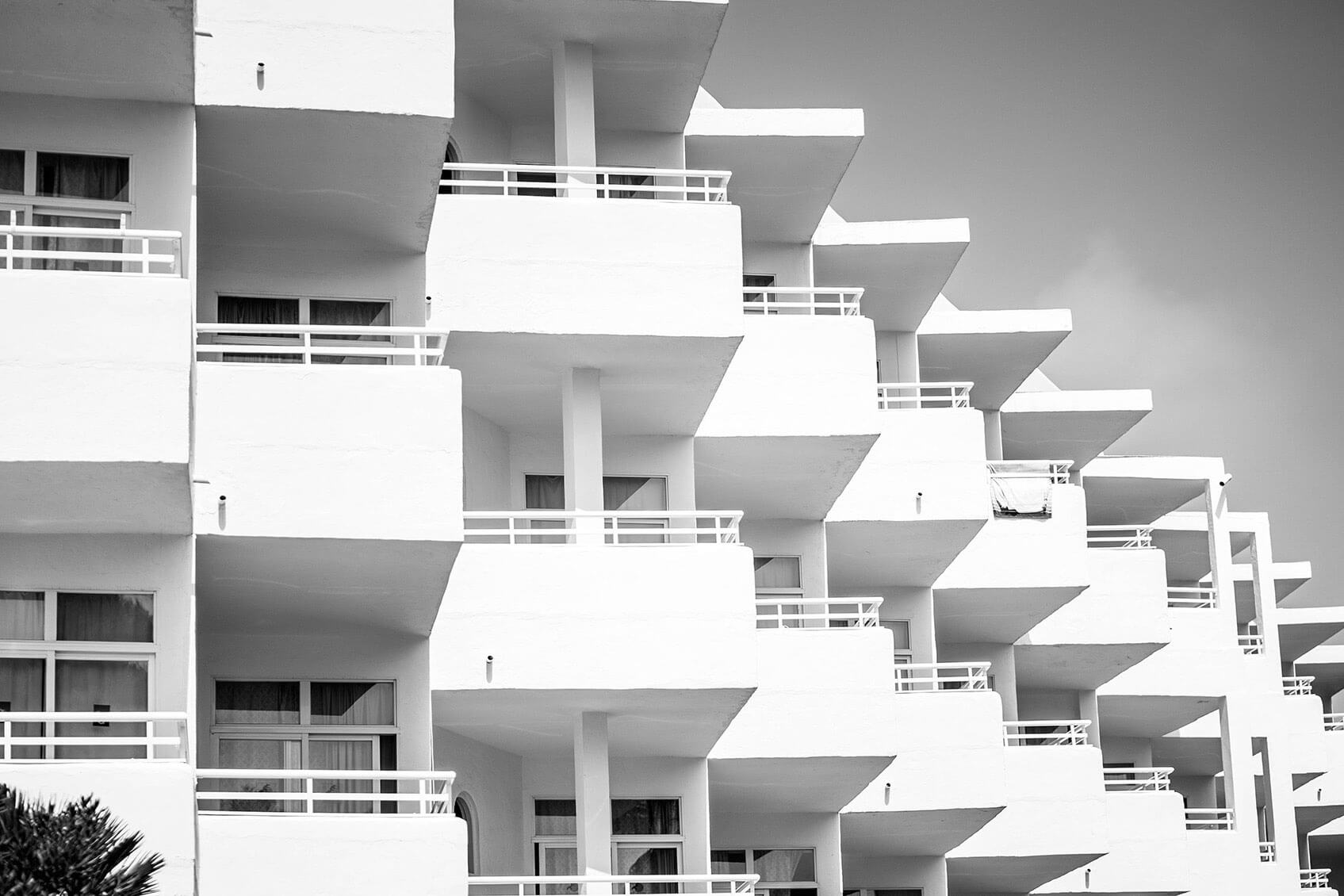 Strand-Hotellbalkone